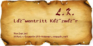 Löwentritt Kázmér névjegykártya